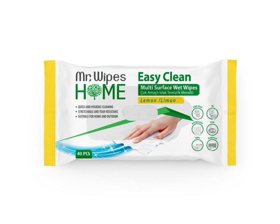 Mr.Wipes Easy Clean Citrinų kvapo valymo servetėlės ​​1 pak. 40 vnt.