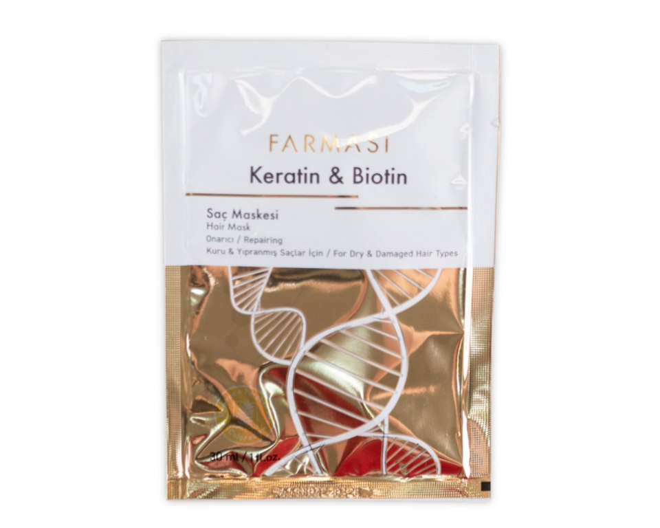 Plaukų kaukė "Keratin and Biotin" Farmasi, 30 ml 