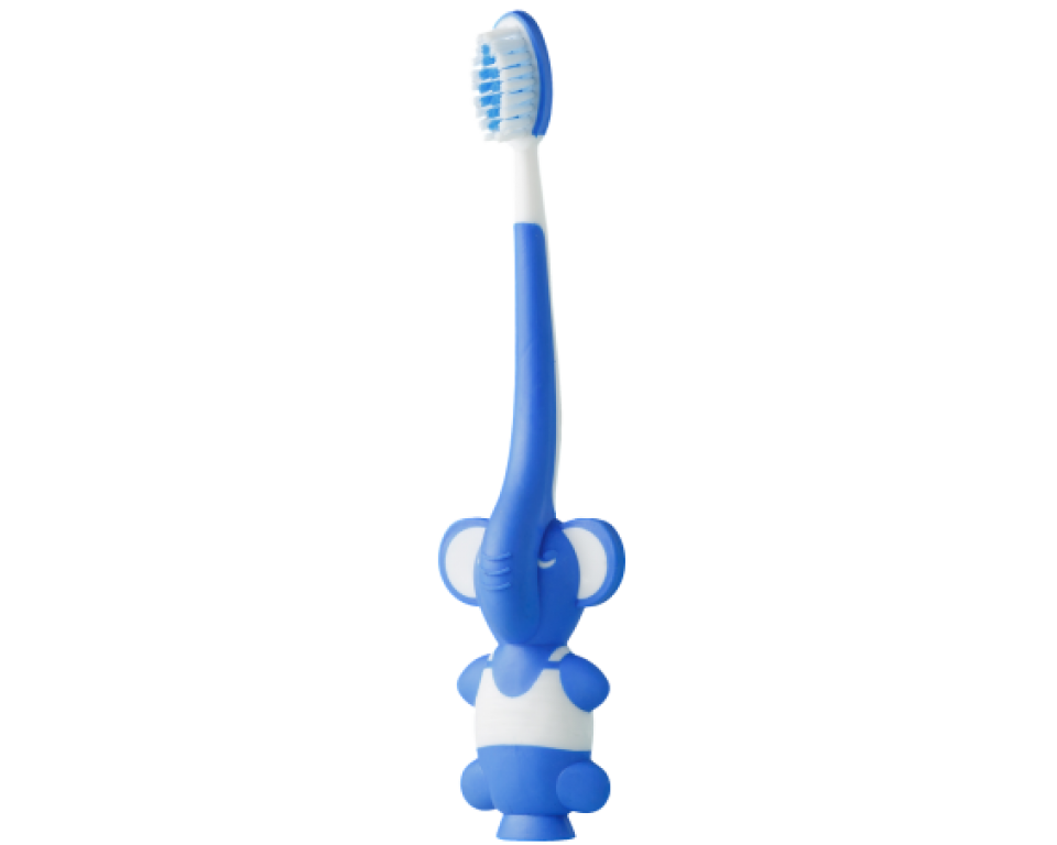 Vaikiškas dantų šepetėlis su žaisliuku, (mėlynas) 1 vnt. (konsultant. tanai: 3,58)
